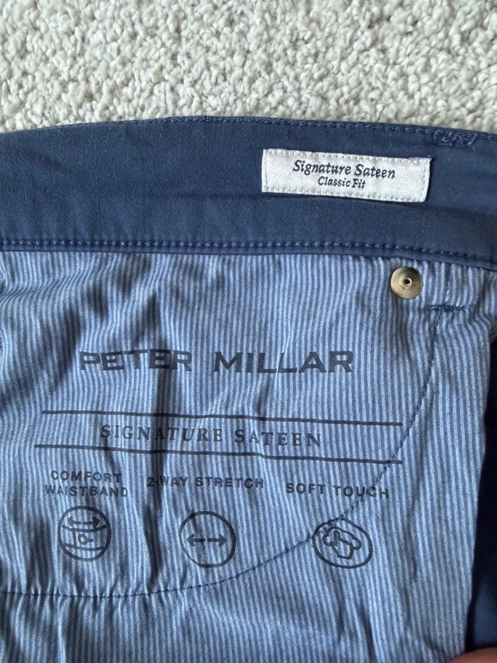 Peter Millar Blue Straight-Fit Chinos
